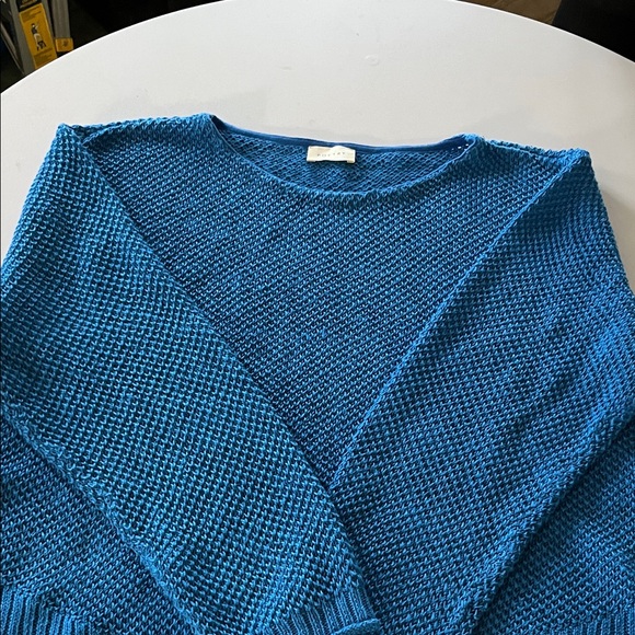 Poetry Women's Blue Crewneck Knit Sweater - Picture 3 of 4
